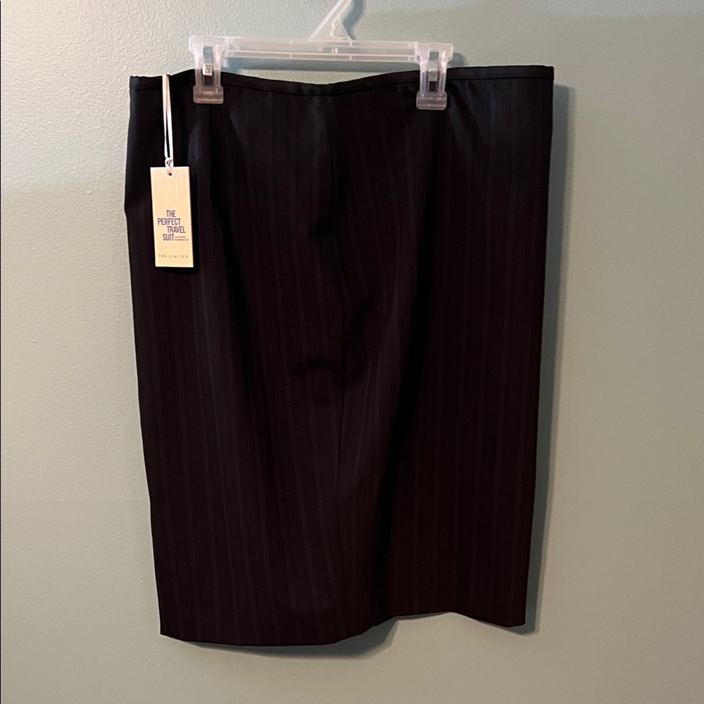 The Limited Travel Suit Dark Pinstripe Pencil Skirt